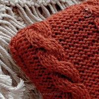 Image 2 of Knitted newborn pillow - rusty
