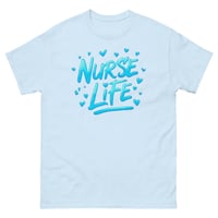 Image 6 of Nurse Life Shirt – Blue Graphic Nurse T-Shirt Bold Script Unisex Tee