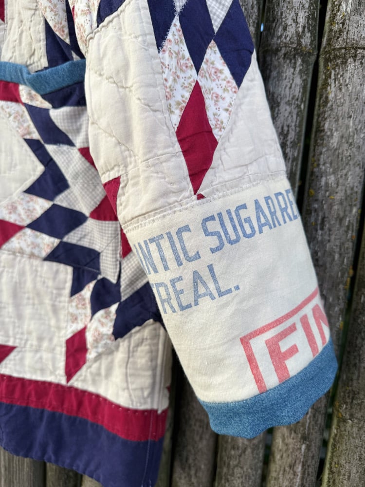 Image of Quilt Coat — Antique Navy Burgundy Lonestar 