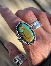 Image 4 of Turquoise Heavy Twist Rings (Made to Order) 