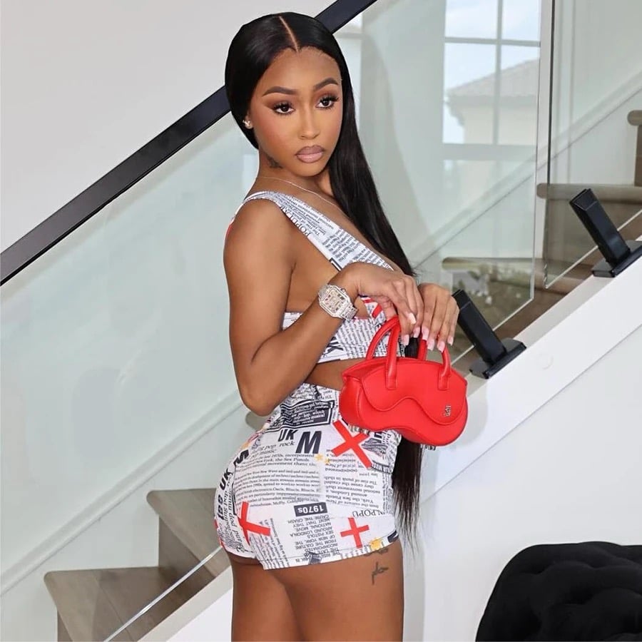 Image of Newspaper print short set