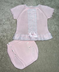 Image 1 of Girl Pink PEX Knitted Romper Set