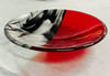 Shallow Red, Black & Clear Bowl