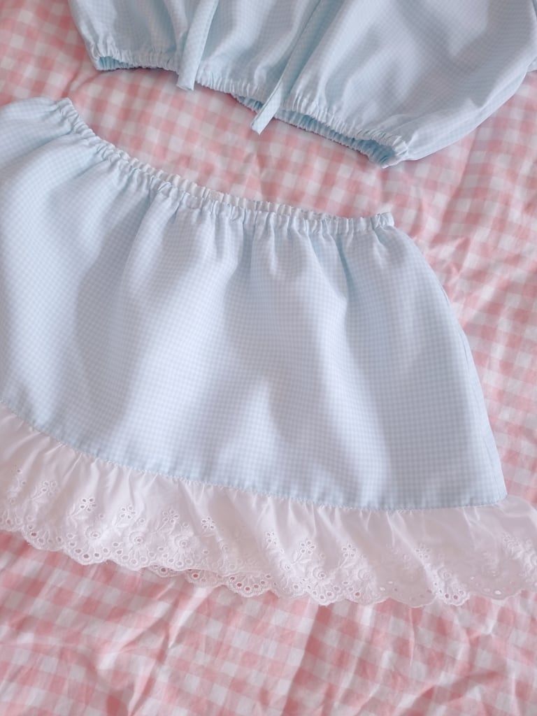 Sailor blue gingham skirt Image 2