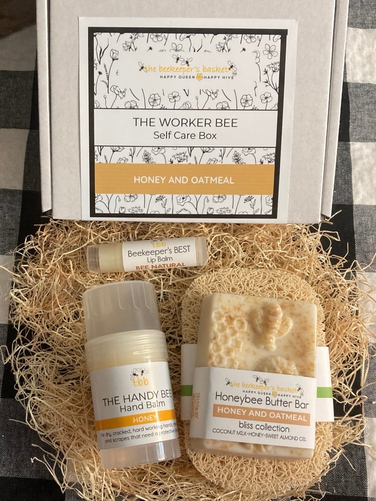The Worker Bee Honey and Oatmeal Honeybee Butter Bar Self Care Box