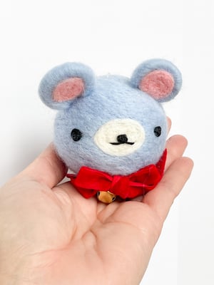 Image of Blue Bear Felted Ornament #2