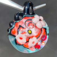 Image 4 of Summer Poppies CZ Filled Pendant