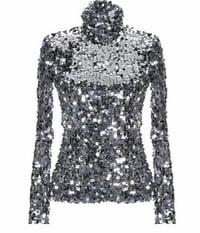 Image 2 of DISCO SEQUIN CROPPED TOP