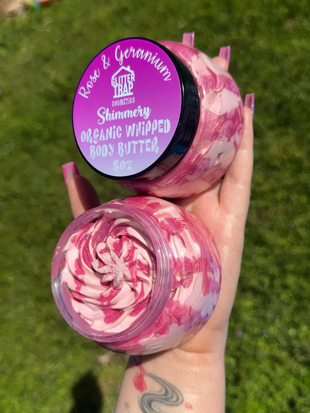 Image of Rose & Geranium🌹🌸 Shimmery✨Organic Whipped Body Butter🧈