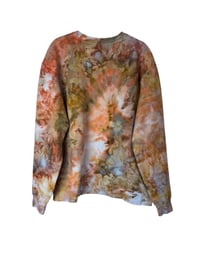 Image 6 of L Unisex Ring Spun Cotton Blend Crew Sweatshirt in Sedona Watercolors Ice Dye