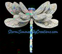 Blue and White Bling Dragonfly