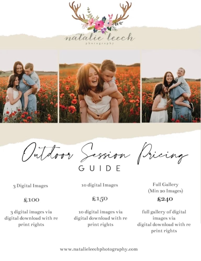 Image of Outdoor shoot packages and wall art 