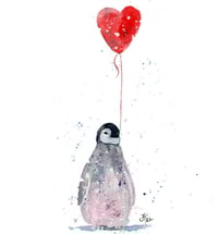 Image 2 of little cutie penguin print or canvas