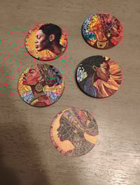 Image 1 of 6 Piece Tribal Cup Coasters