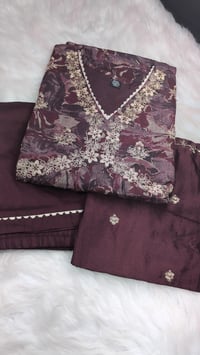 Image 3 of KSV8113-3Pcs Soft Alia Cut Kurtha Set