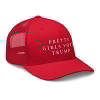 Image 3 of Pretty Girls Vote Trump Red - Trucker Cap from PatriotsCo.com