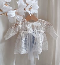 Image 3 of Newborn girls dress for photo shoots | Bella | blue and white| photo props