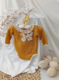 Image 1 of Newborn Girl Bodysuit Photo Prop – Kelly (Honey Yellow)