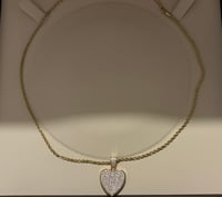 Image 2 of Gold plated/ stainless steel heart necklaces for women, Gift for her, Micro pave cz stones
