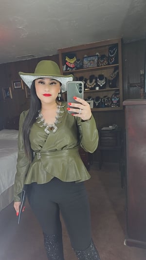 Image of Paris Faux Leather Blouse 