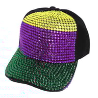 Image 1 of Mardi Gras Rhinestone Hat