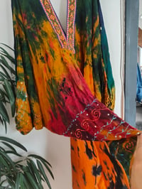 Image 3 of Wanderlust maxi dress Sari tie dye Red n Orange