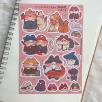 Image 1 of Chainsaw Cats sticker sheet