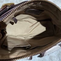 Image 5 of Coach Legacy Signature Canvas Brown Cream Carly Satchel Shoulder Bag 10823 Rare