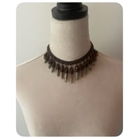 Image 2 of The Empress Necklace - Mixed Jaspers and Dark Brown Leather Deux