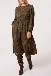 Image 2 of DITSY ANIMAL SMOCK MIDI DRESS