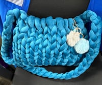 Image 1 of Large TAVI Chunky Hand Knitted Purse 