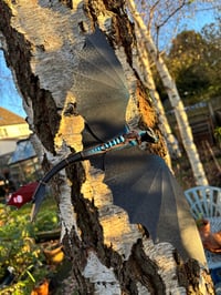 Image 2 of XL Night Dragon Wall Flyer Sculpture (wings out) - GLOW EDITION 