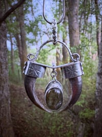 Image 1 of Porcupine claw and labradorite pendant 