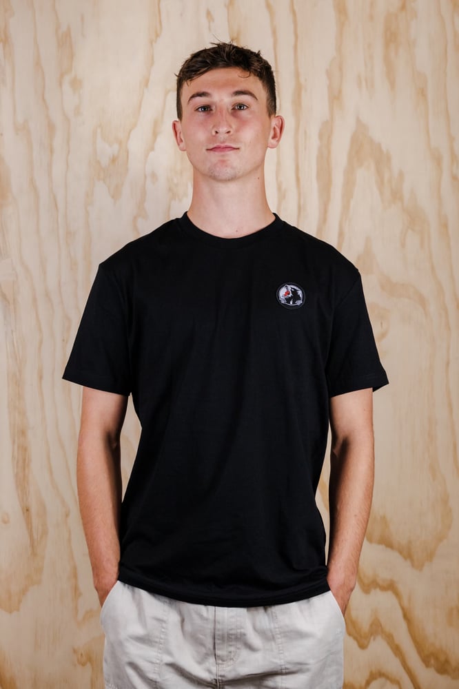 Image of Embroidered patched tee (black)