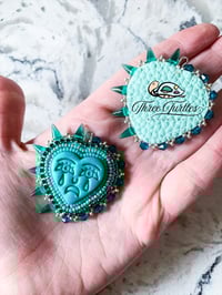Image 2 of Turquoise Crying Hearts Earrings (Dangly or Studs)