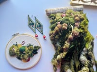 Image 1 of Forest Mushroom Fiber Art Pack | Weaving, Earrings & Embroidery Set