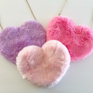 Image of Fuzzy Heart Purse 