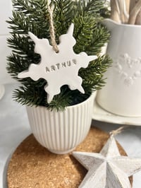 Image 1 of Personalised Clay Snowflake