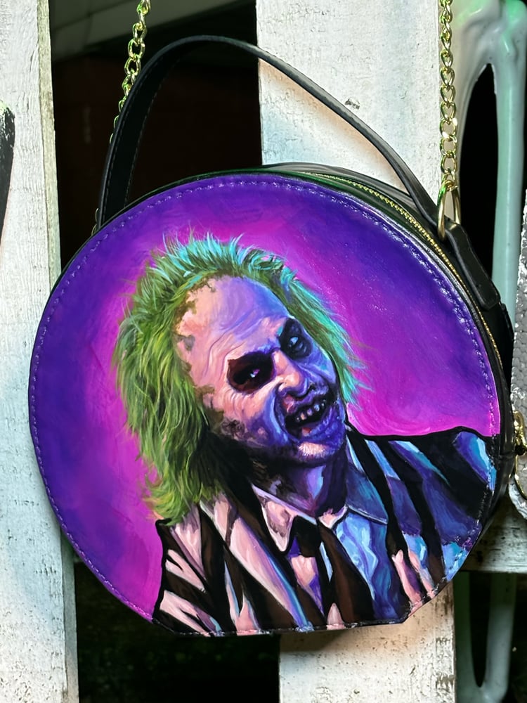 Image of The beetlejuice hand painted bag