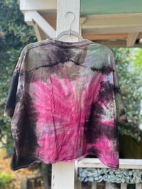 Image 4 of 2XL CROP TOP Live Fast Eat Trash Raccoon REVERSE Tie Dye shirt 