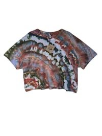 Image 2 of XXL Crop Tee in Terracotta Agate Ice Dye