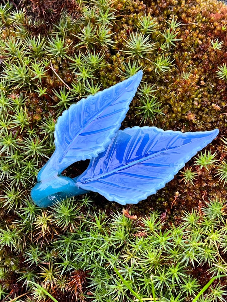 Image of Ice Blue Double Leaf Pendant