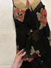 1920s silk chiffon peony dress