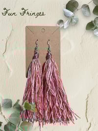 Pink Sparkle Tassel Ear Dangles