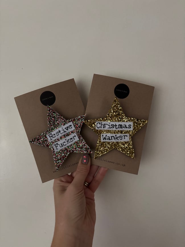 Glitter Christmas Badges