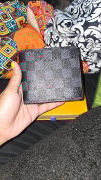 Image 1 of Mens Wallet Black & Gray checkered