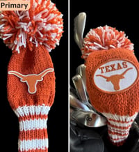 Image 4 of Texas Longhorns custom Golf Club Cover hand knit logo College football fan  gift