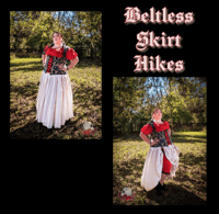 Image 7 of Beltless Skirt Hikes in Blue & Red Medallion