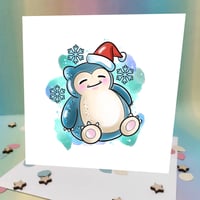 Chibi Snorlax Christmas Card