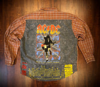 Upcycled “AC/DC Blow Up Your Video” t-shirt dress shirt
